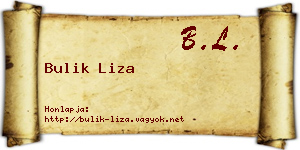 Bulik Liza névjegykártya