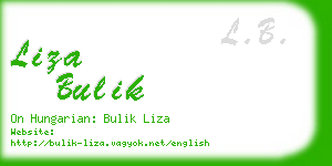 liza bulik business card